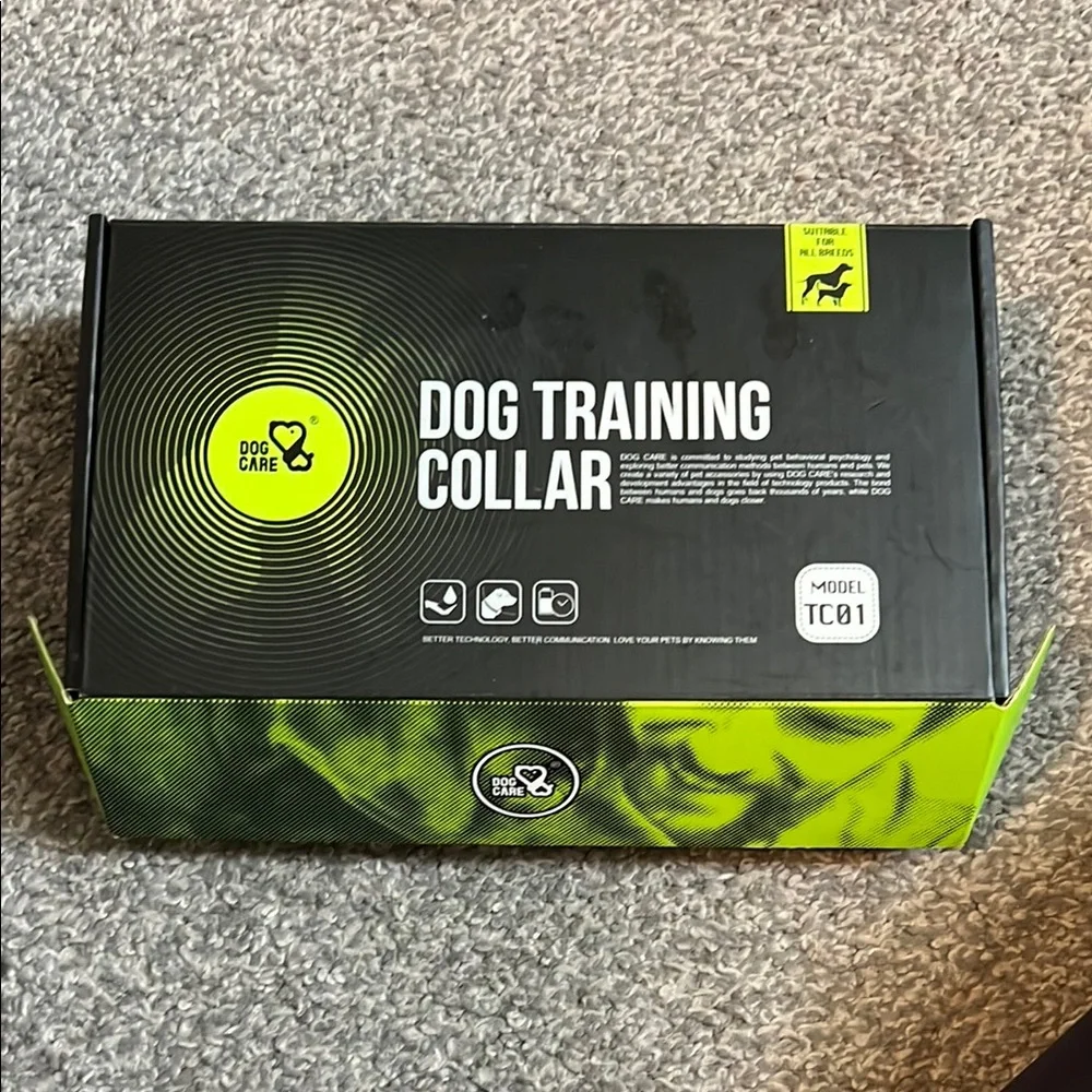 Black & Neon Green Dog Training Collar - Model TC01